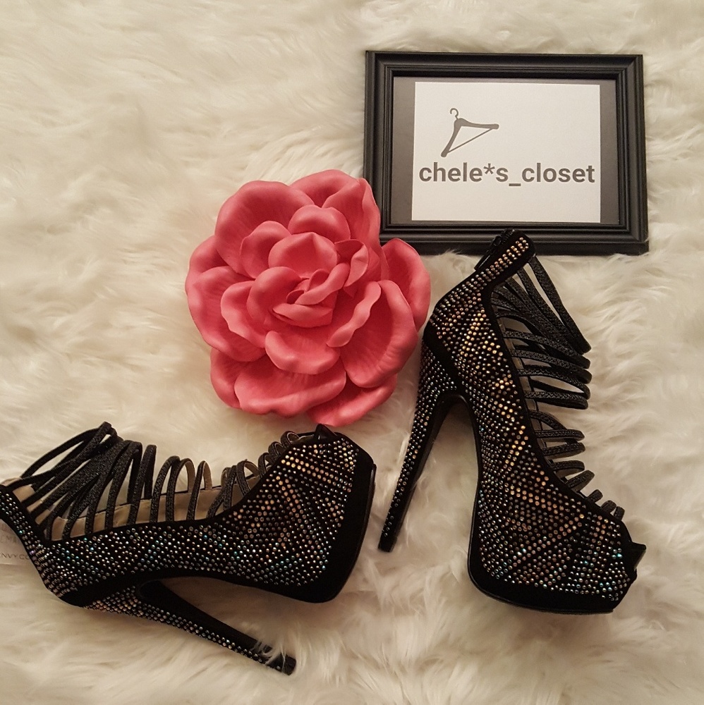 🌹4 for $20 Lilianna peeptoe rhinestone heels sz 6